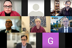 Pictured are members of the VCU community in a zoom